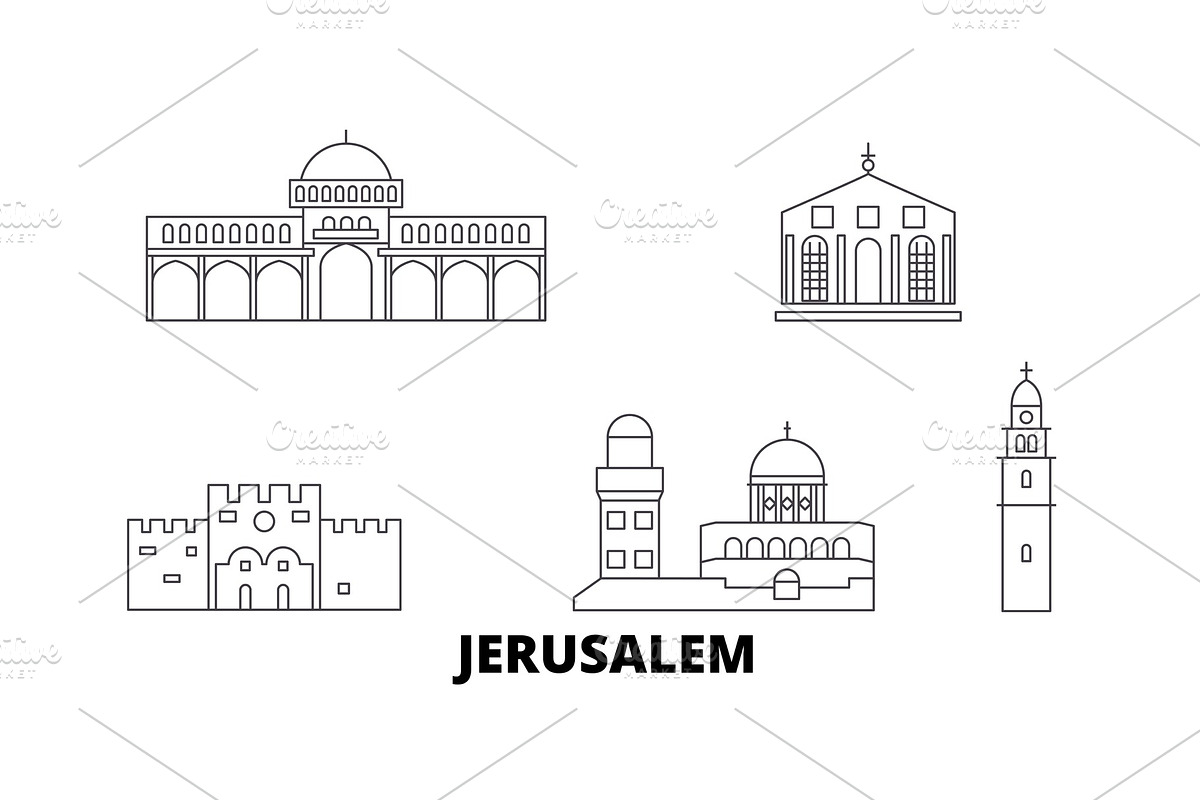 Israel, Jerusalem line travel in Illustrations - product preview 8