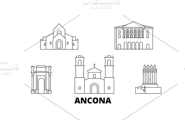 Italy, Ancona line travel skyline