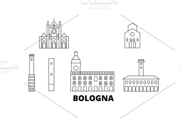 Italy, Bologna line travel skyline