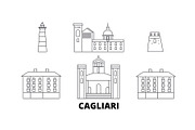Italy, Cagliari line travel skyline