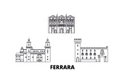 Italy, Ferrara line travel skyline