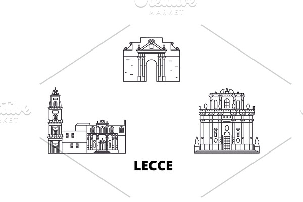 Italy, Lecce line travel skyline set