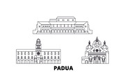 Italy, Padua line travel skyline set