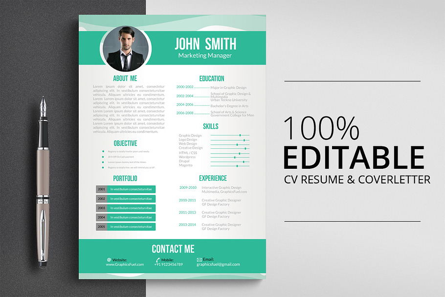 Resume with Cover Letter in Letter Templates - product preview 8