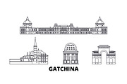 Russia, Gatchina line travel skyline