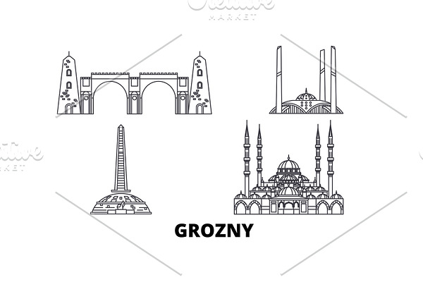 Russia, Grozny line travel skyline