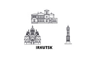 Russia, Irkutsk line travel skyline