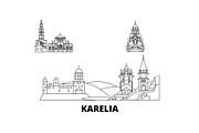Russia, Karelia line travel skyline