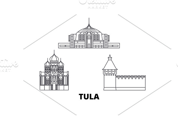 Russia, Tula line travel skyline set