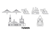 Russia, Tumen line travel skyline