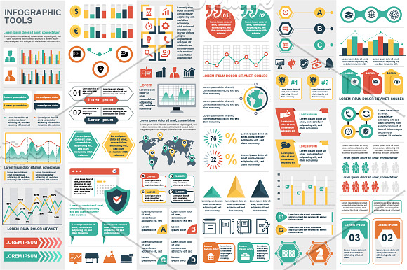 Infographic Elements Mega Bundle in Presentation Templates - product preview 1