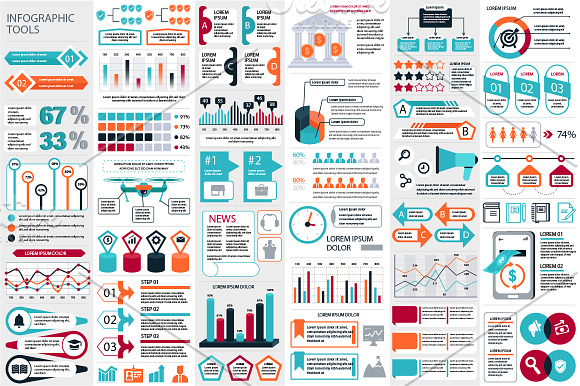 Infographic Elements Mega Bundle in Presentation Templates - product preview 4
