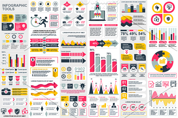 Infographic Elements Mega Bundle in Presentation Templates - product preview 11