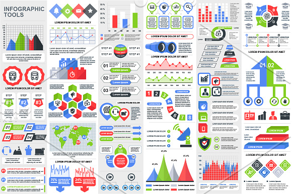 Infographic Elements Mega Bundle in Presentation Templates - product preview 15