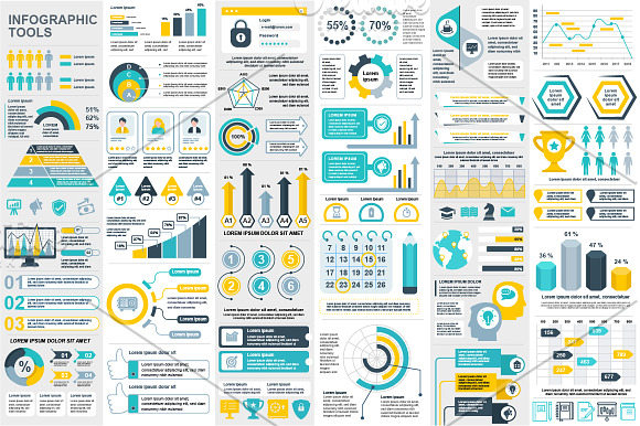 Infographic Elements Mega Bundle in Presentation Templates - product preview 18