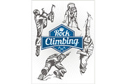 Rock climbing. Vector set - emblem