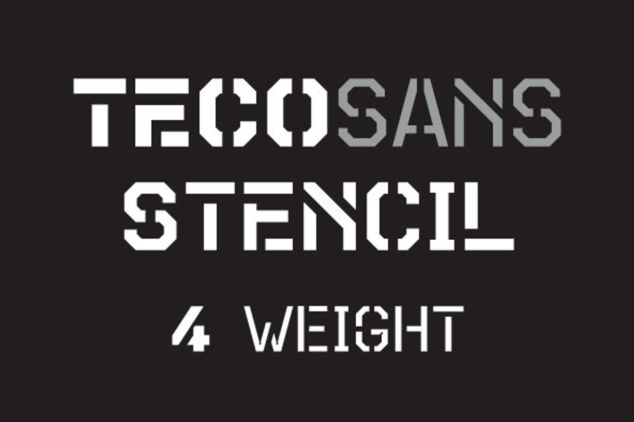 Teco Sans Stencil Complete in Sans-Serif Fonts - product preview 8