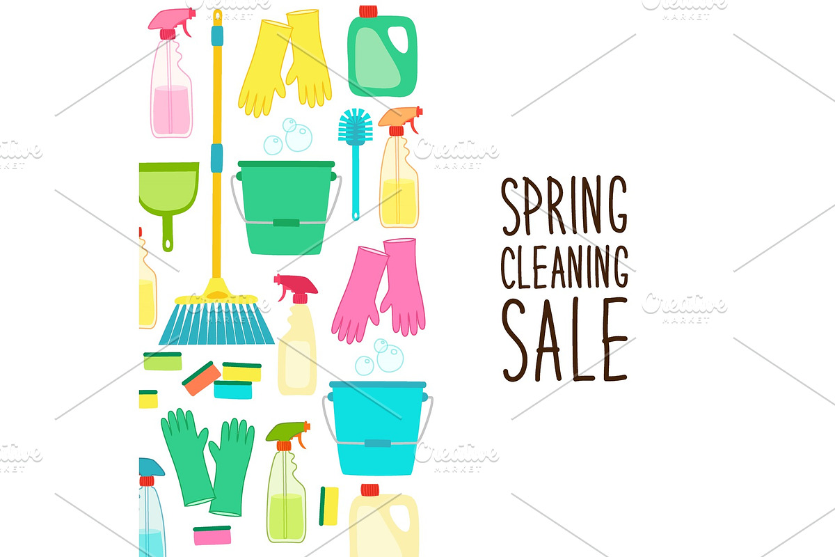 Cute spring cleaning utensils in Textures - product preview 8