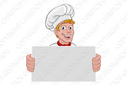Chef Cook Baker Sign Cartoon