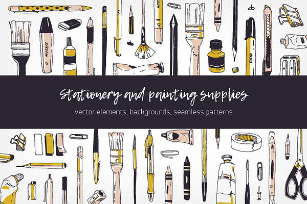 Stationery and painting supplies