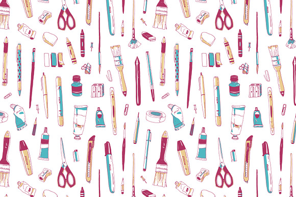 Stationery and painting supplies in Illustrations - product preview 11