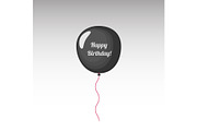 Black birthday balloon