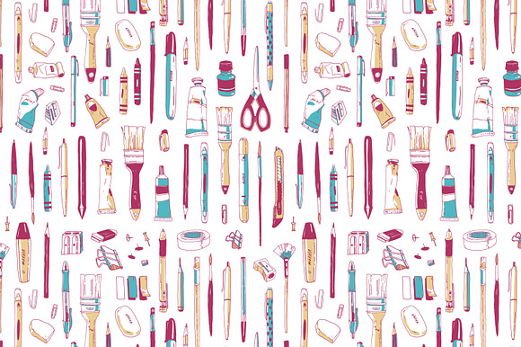 Stationery and painting supplies in Illustrations - product preview 14