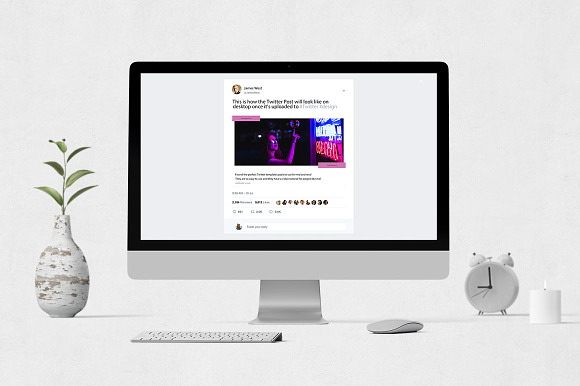 Neon Twitter Posts in Twitter Templates - product preview 3