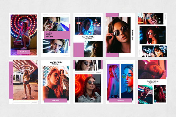 Neon Pinterest Posts in Pinterest Templates - product preview 6