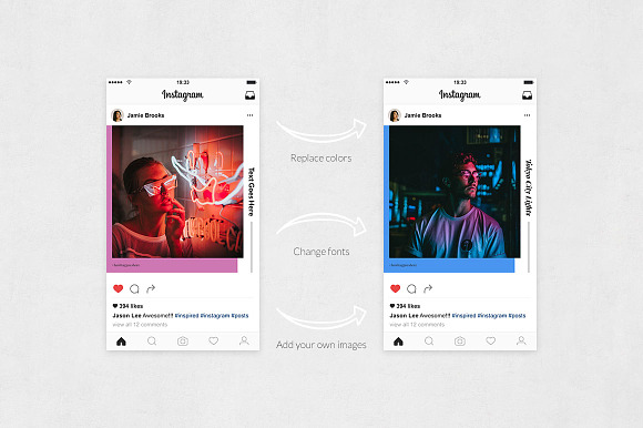 Neon Instagram Posts in Instagram Templates - product preview 4