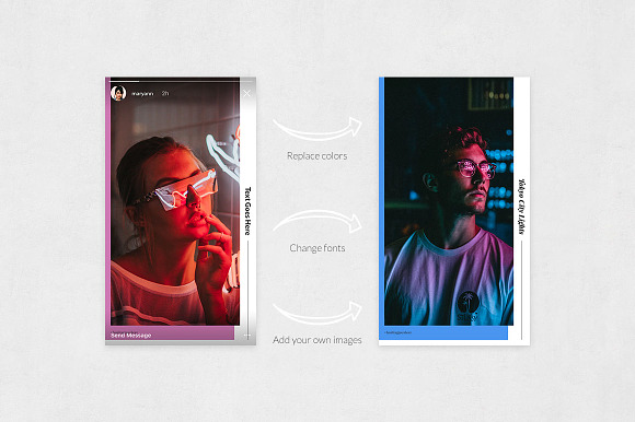 Neon Animated Instagram Stories in Instagram Templates - product preview 4