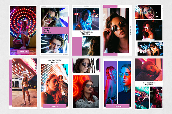 Neon Animated Instagram Stories in Instagram Templates - product preview 6