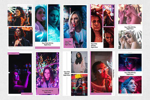 Neon Animated Instagram Stories in Instagram Templates - product preview 7