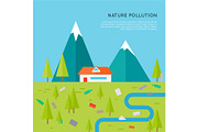 Nature Pollution Concept Vector in
