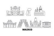 Spain, Madrid line travel skyline