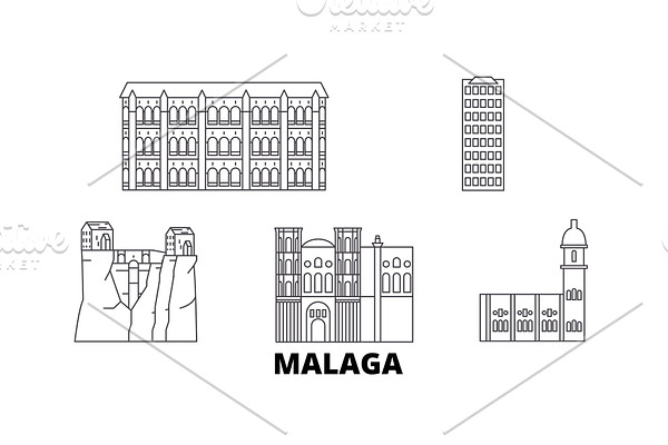 Spain, Malaga line travel skyline