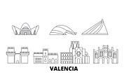 Spain, Valencia line travel skyline