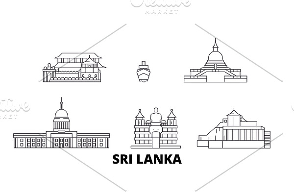 Sri Lanka line travel skyline set