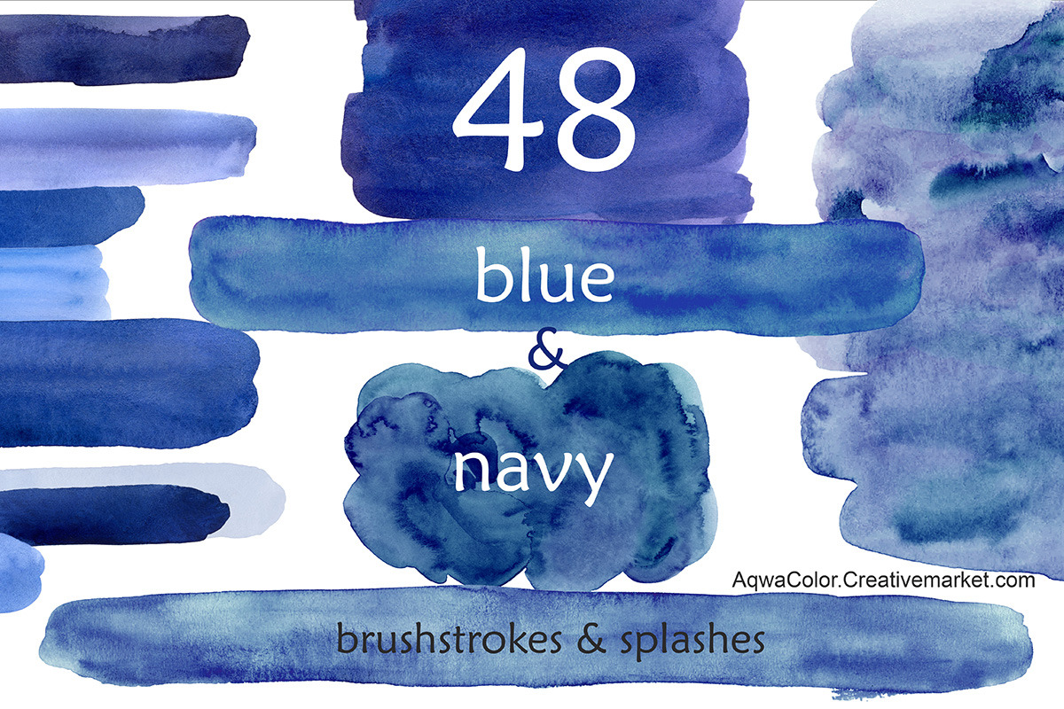 Blue & Navy brushstrokes & splashes in Textures - product preview 8