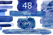 Blue & Navy brushstrokes & splashes