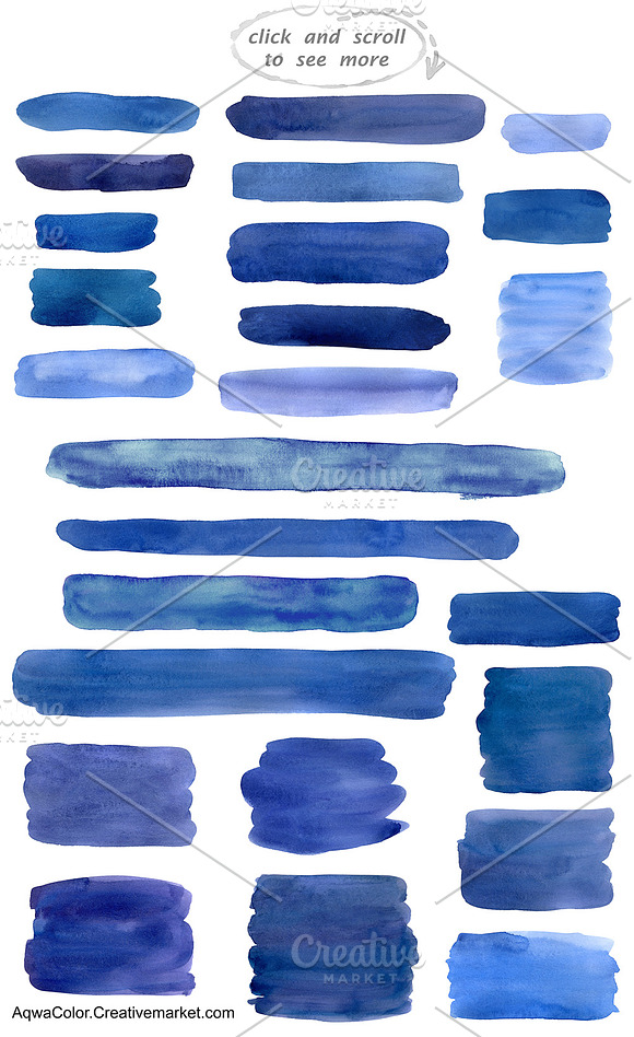 Blue & Navy brushstrokes & splashes in Textures - product preview 2