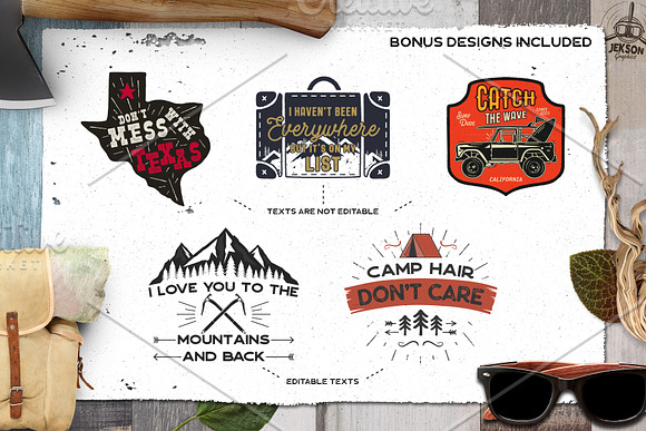 Retro Camp Badges / Patches. Part 3 in Logo Templates - product preview 4