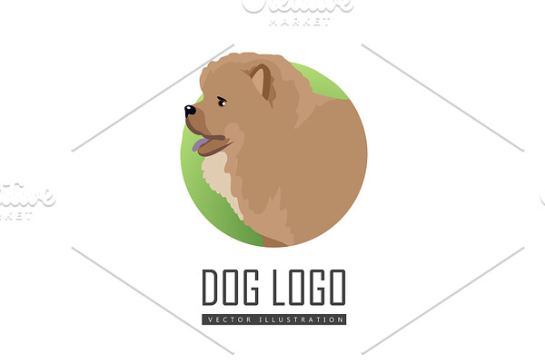 Dog Logo Vector Illustration Chow