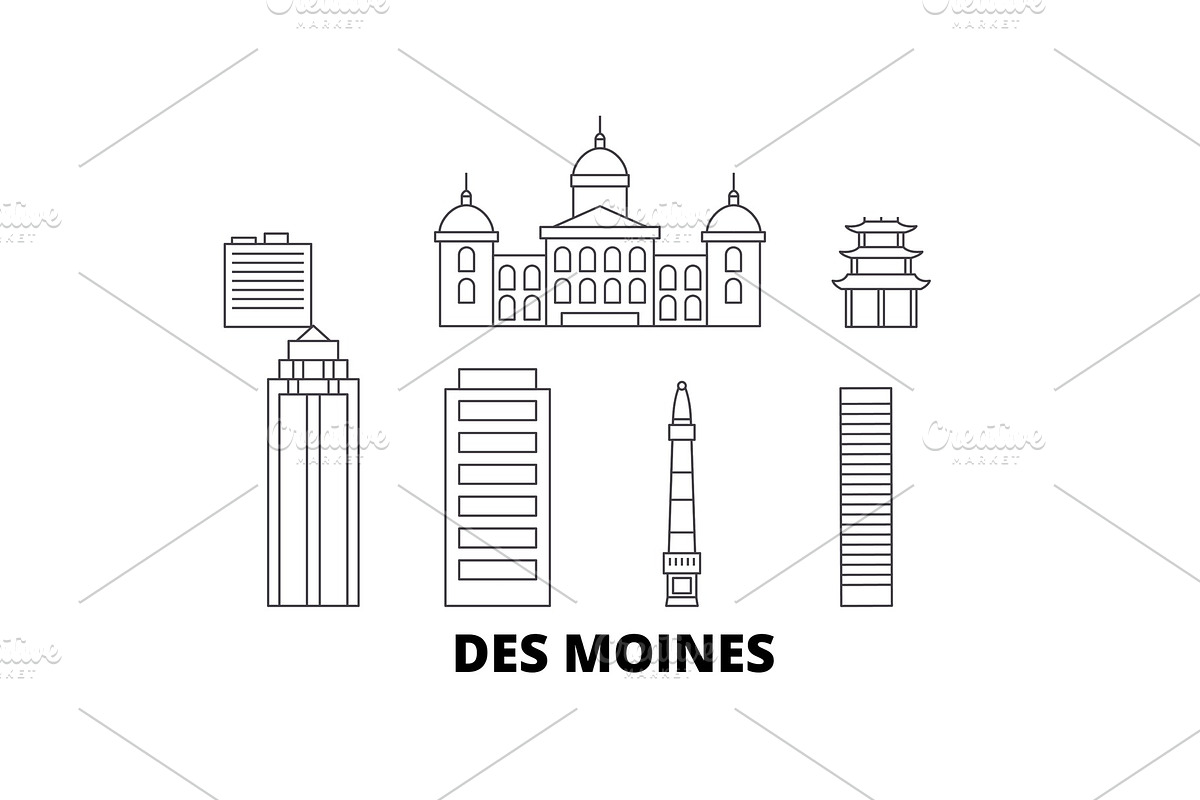 United States, Des Moines line in Illustrations - product preview 8