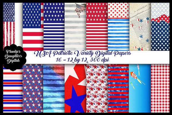 USA Patriotic 4th of July Papers