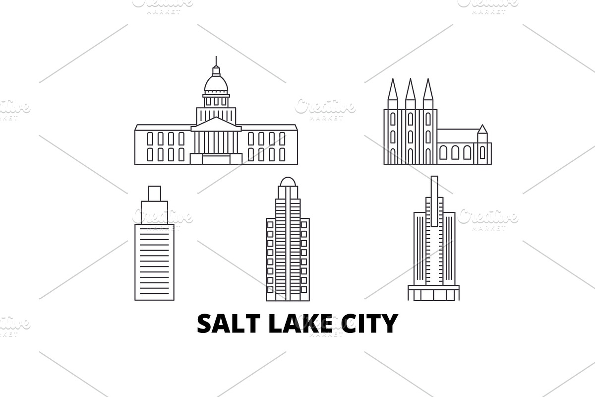 United States, Salt Lake City line in Illustrations - product preview 8