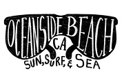Oceanside California Beach Label
