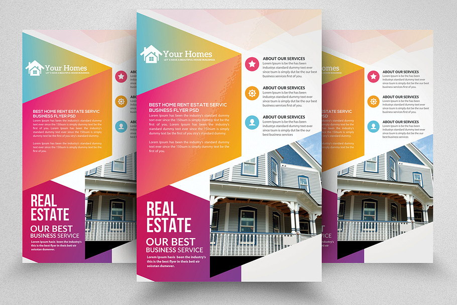 Real Estate Psd Flyer Gradient Style in Flyer Templates - product preview 8