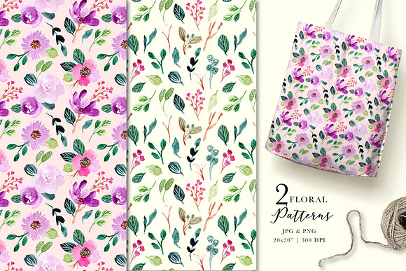 Purple Vibes - Watercolor Clipart in Illustrations - product preview 3