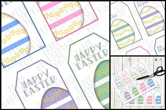 Gift Tags, Easter Eggs Set 2 in Objects - product preview 2